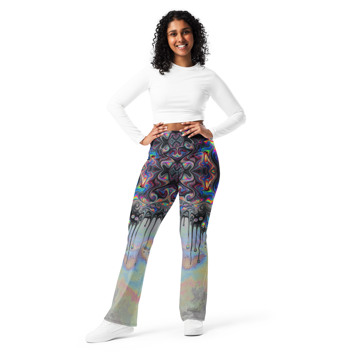 Psychedelic Drip Flare leggings