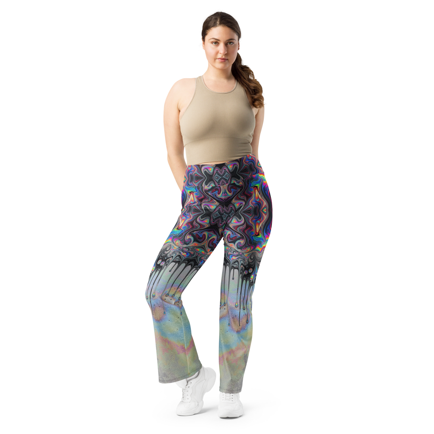 Psychedelic Drip Flare leggings