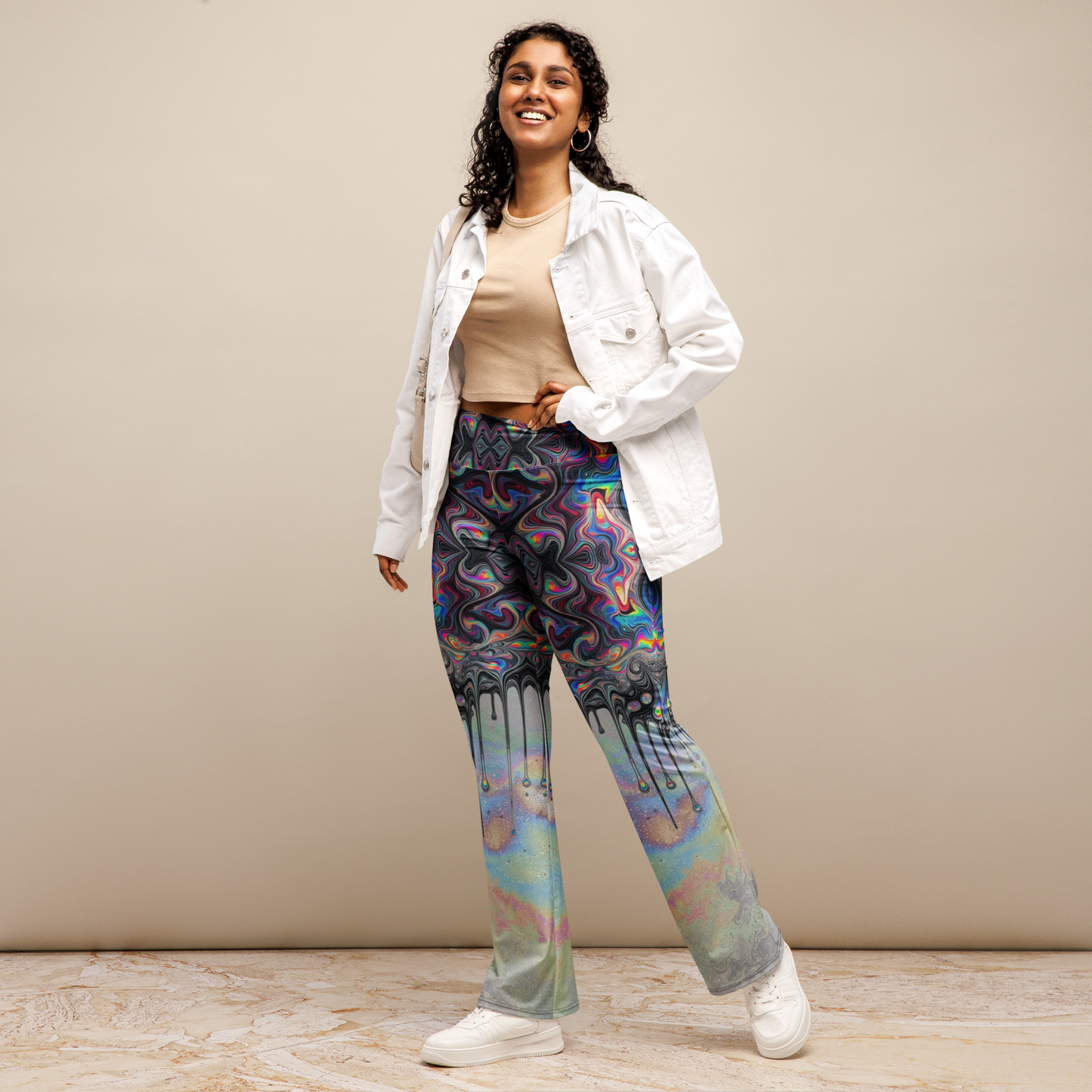 Psychedelic Drip Flare leggings