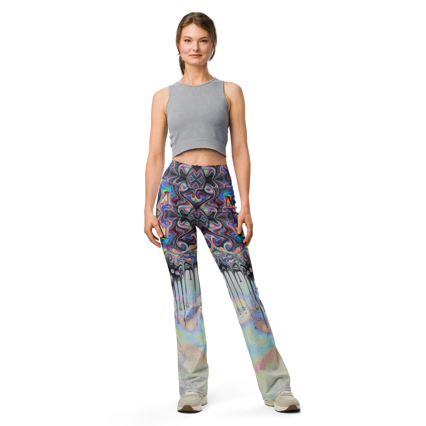 Psychedelic Drip Flare leggings