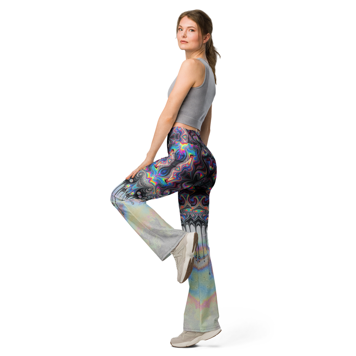 Psychedelic Drip Flare leggings