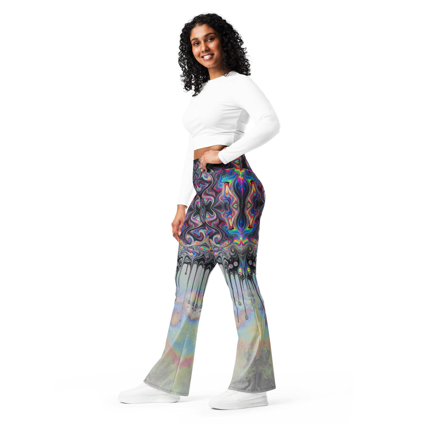 Psychedelic Drip Flare leggings