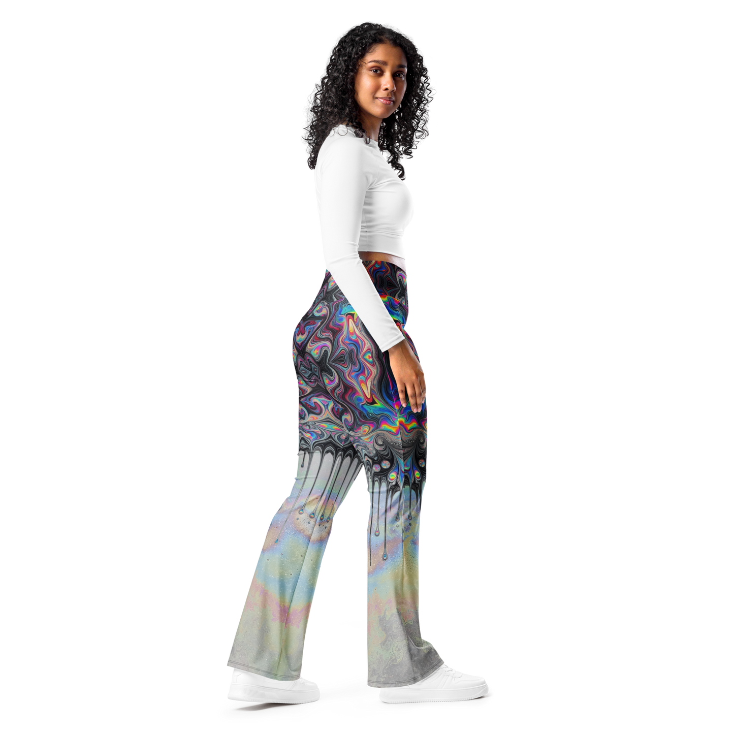 Psychedelic Drip Flare leggings