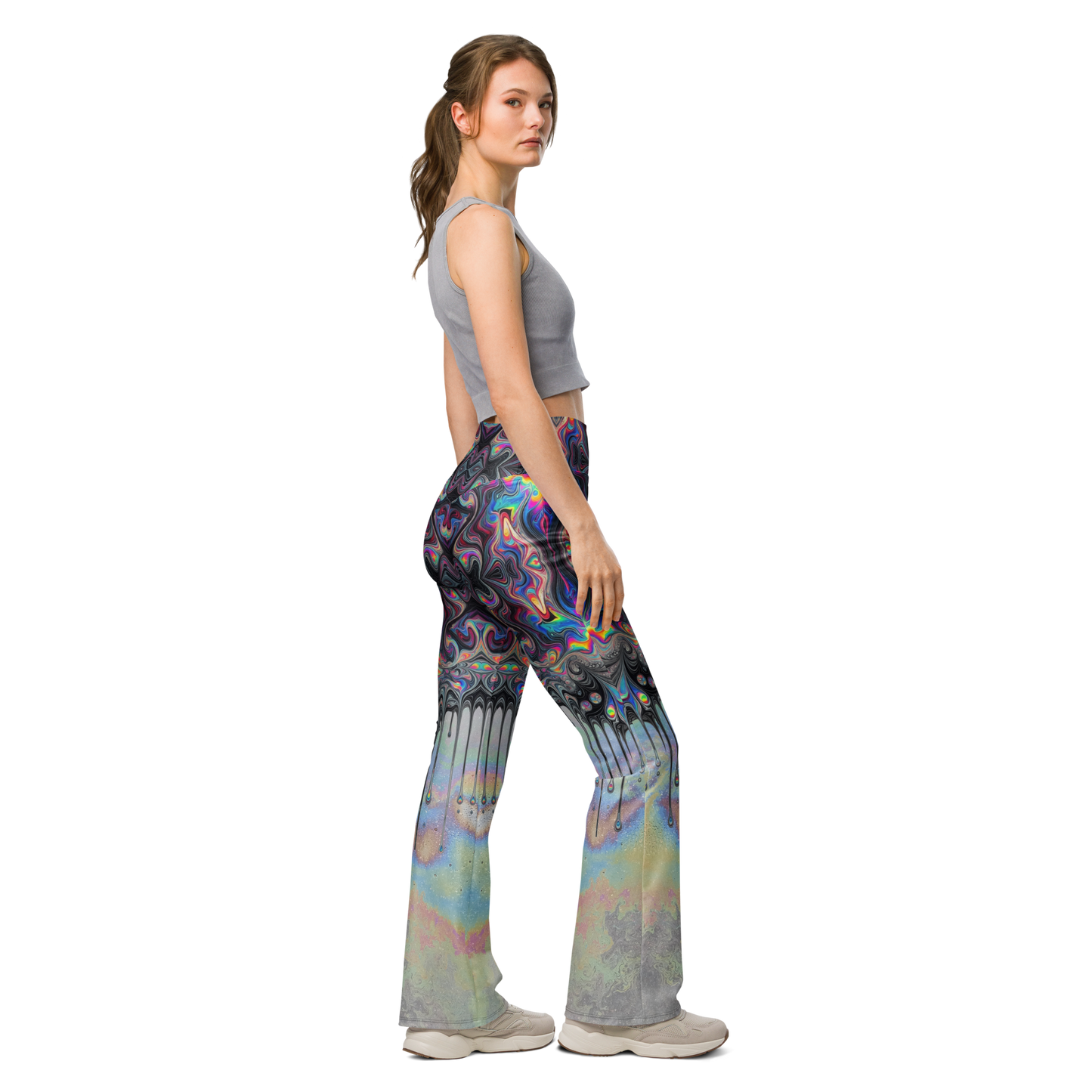 Psychedelic Drip Flare leggings